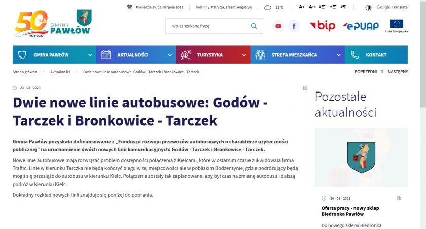 Dwie nowe linie autobusowe w gm. Pawlów