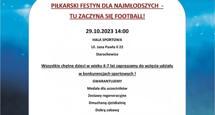 Piłkarski festyn dla najmłodszych w Starachowicach. FKS Łazy zaprasza już 29 października