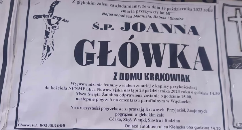 Kiedy pogrzeb śp. Joanny Główki?