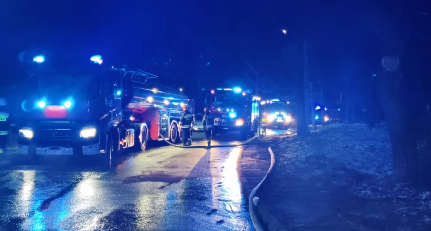 Pożar zerwał ich z łóżek. W akcji strażacy ze starachowickiej KP PSP