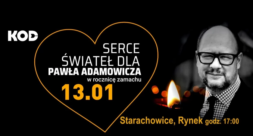 Serce dla Pawła Adamowicza w Starachowicach