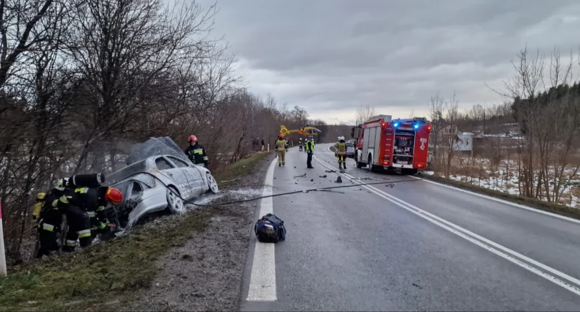 Śmiertelny wypadek w Rudniku na DK nr 9. Nie żyje kierowca mercedesa [ZDJĘCIA]