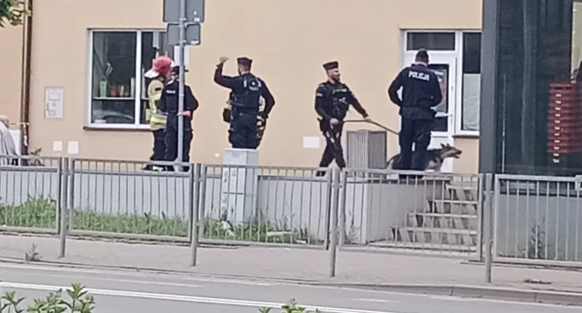 Tajemnicza walizka w Biedronce w Starachowicach. Na miejscu pies do wykrywania materiałów wybuchowych