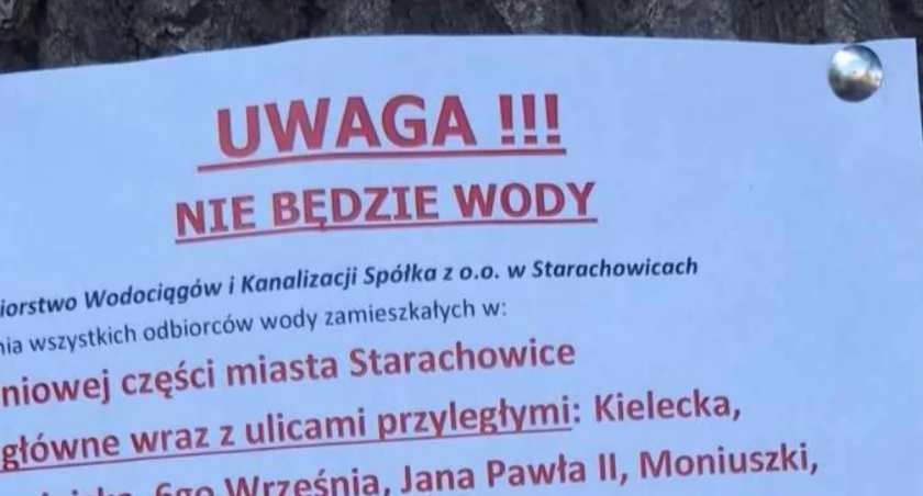 Znaczna część Starachowic i gm. Wąchock nie będzie mieć wody