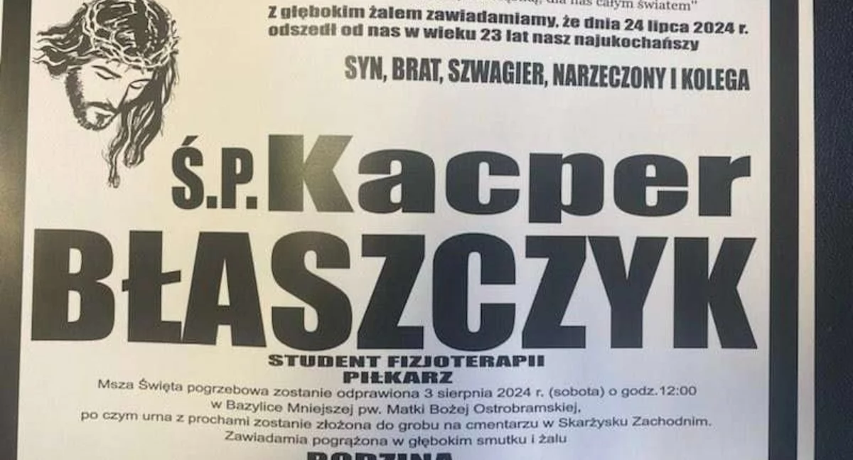 Ostatnie pożegnanie Kacpra Błaszczyka w sobotę w Skarżysku-Kamiennej. Towarzyszyć my będą koledzy z piłkarskich boisk