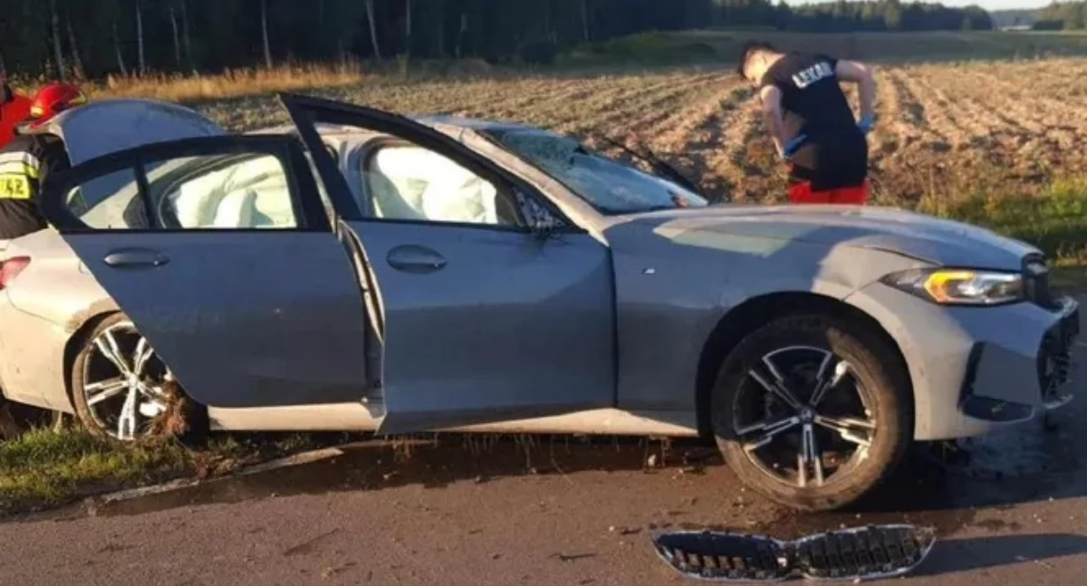 Wypadek na trasie Tychów Nowy – Mirzec. Gdzie jest kierowca lub pasażerowie BMW?