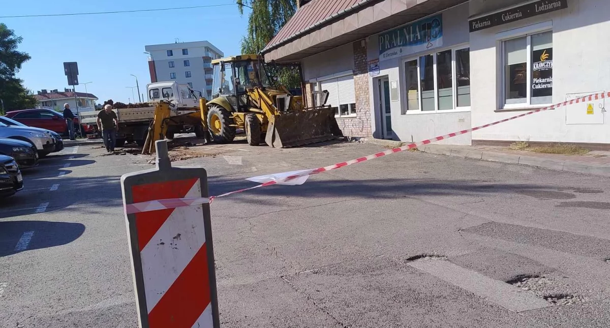 Zapadnięta droga na os. Południe