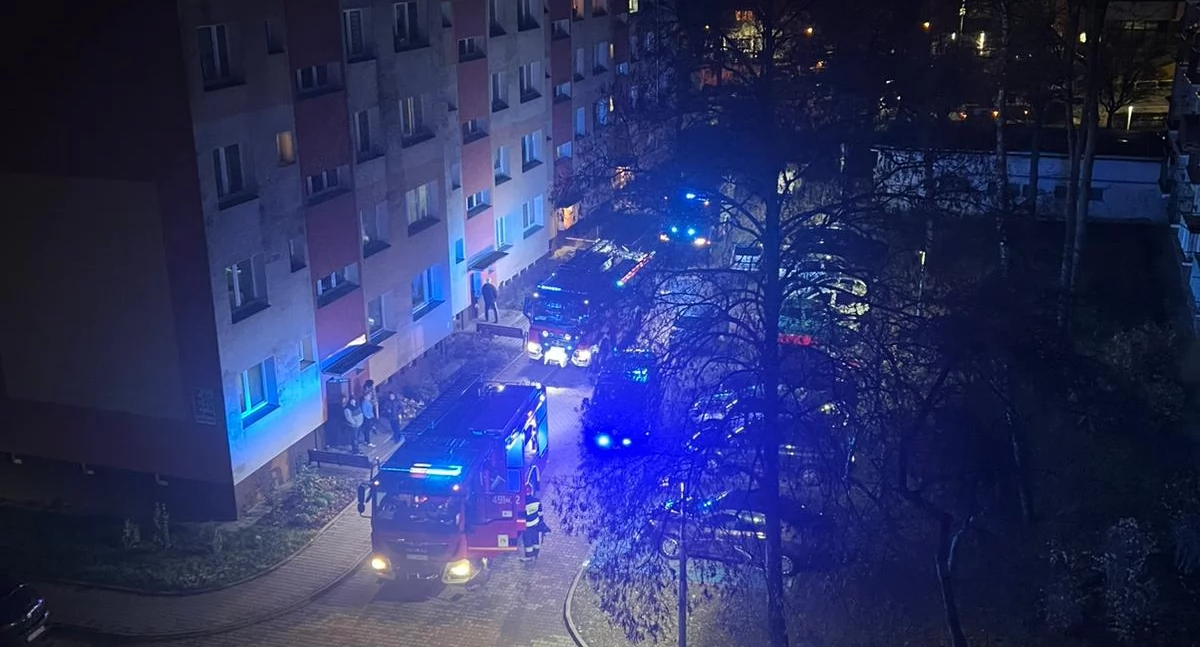 Zadymienie w mieszkaniu i 77-letnia kobieta przetransportowana do szpitala. Strażackie zastępy w akcji