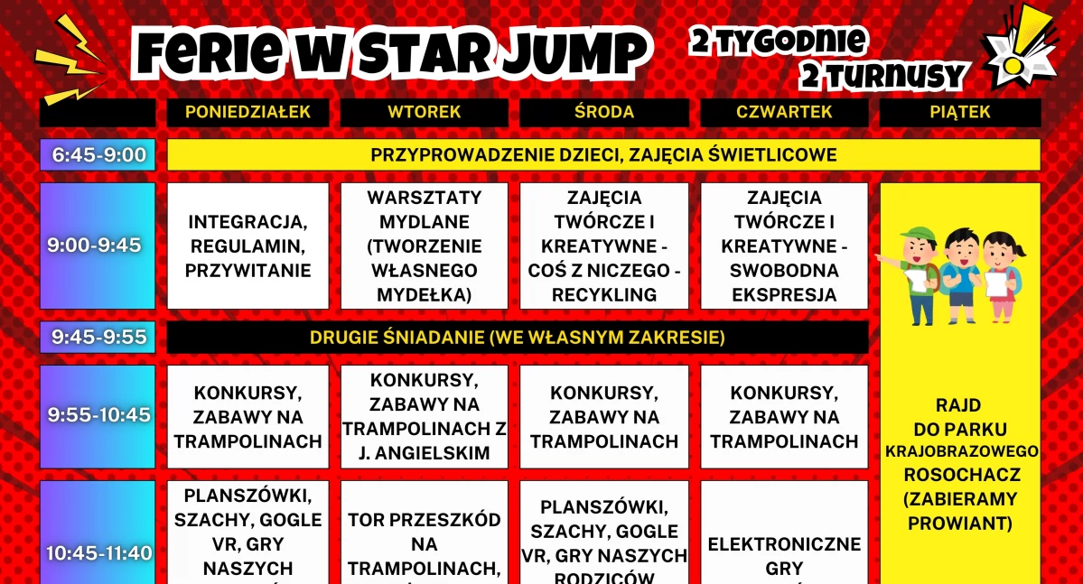 Ferie w Star Jump! Zapraszamy na mnóstwo atrakcji i zabawy