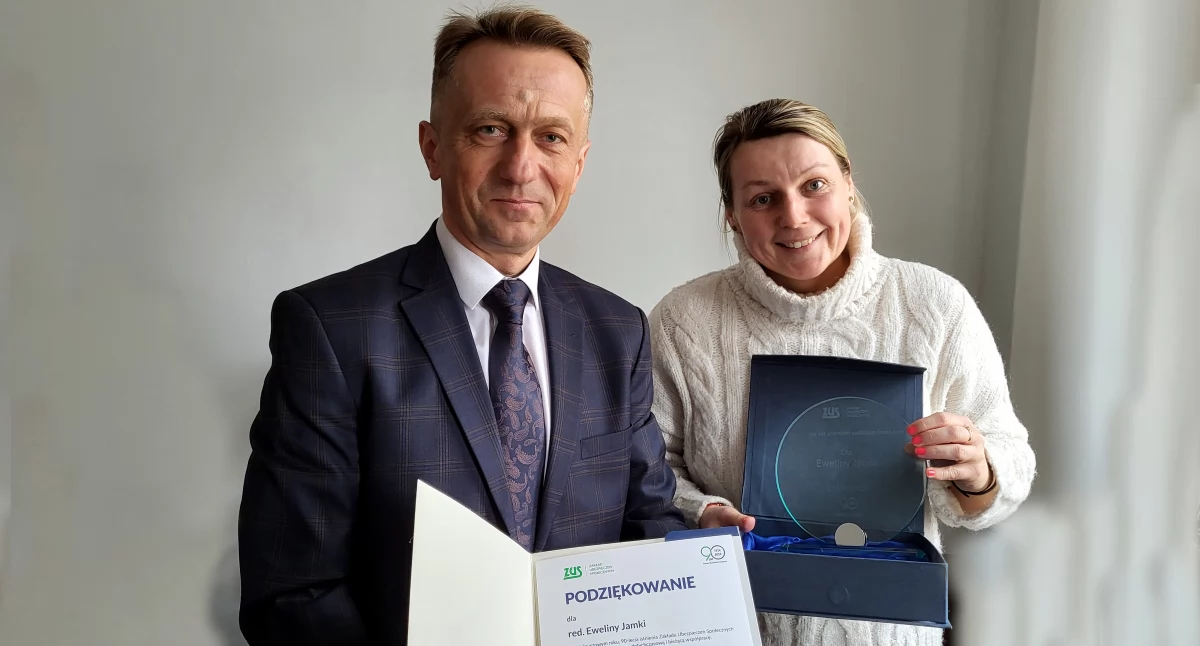 Podziękowania od ZUS. Ewelina Jamka wyróżniona