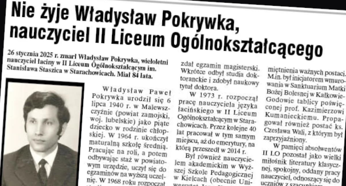 Będzie odprawiona Msza św. za śp. Władysława Pokrywkę
