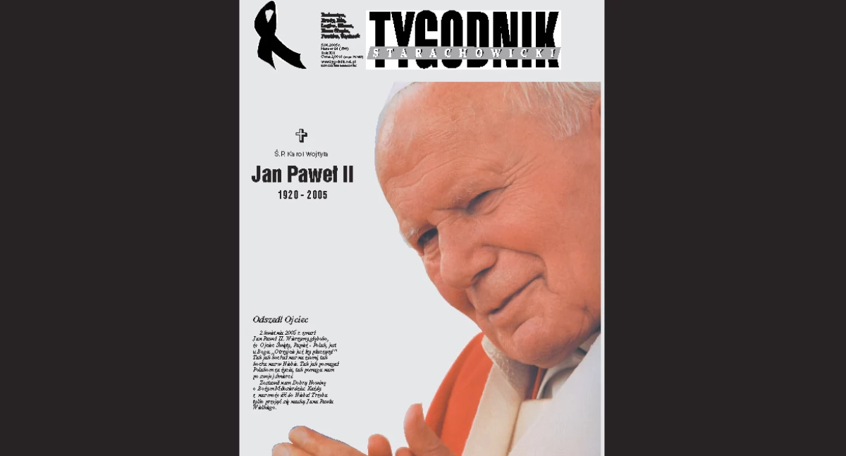 20. rocznica śmierci Jana Pawła II. Co pisał Tygodnik Starachowicki 20 lat temu. Galeria zdjęć z tamtych dni