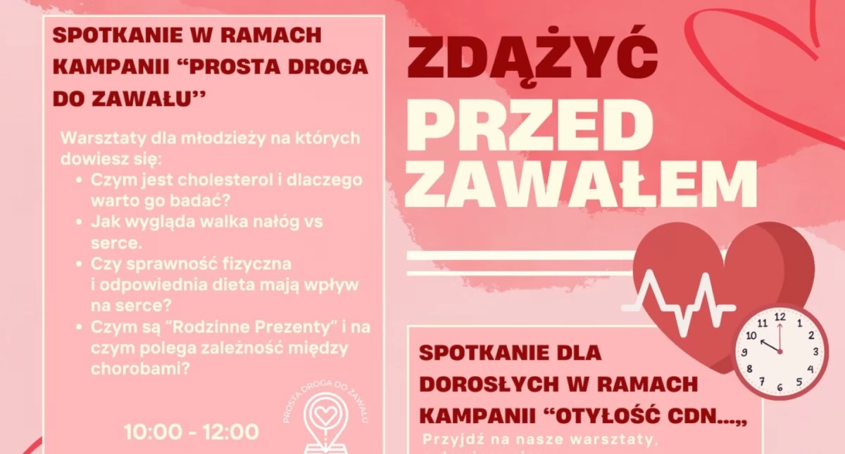 Zdążyć przed zawałem i nie tylko, spotkania edukacyjne dla młodzieży i dorosłych