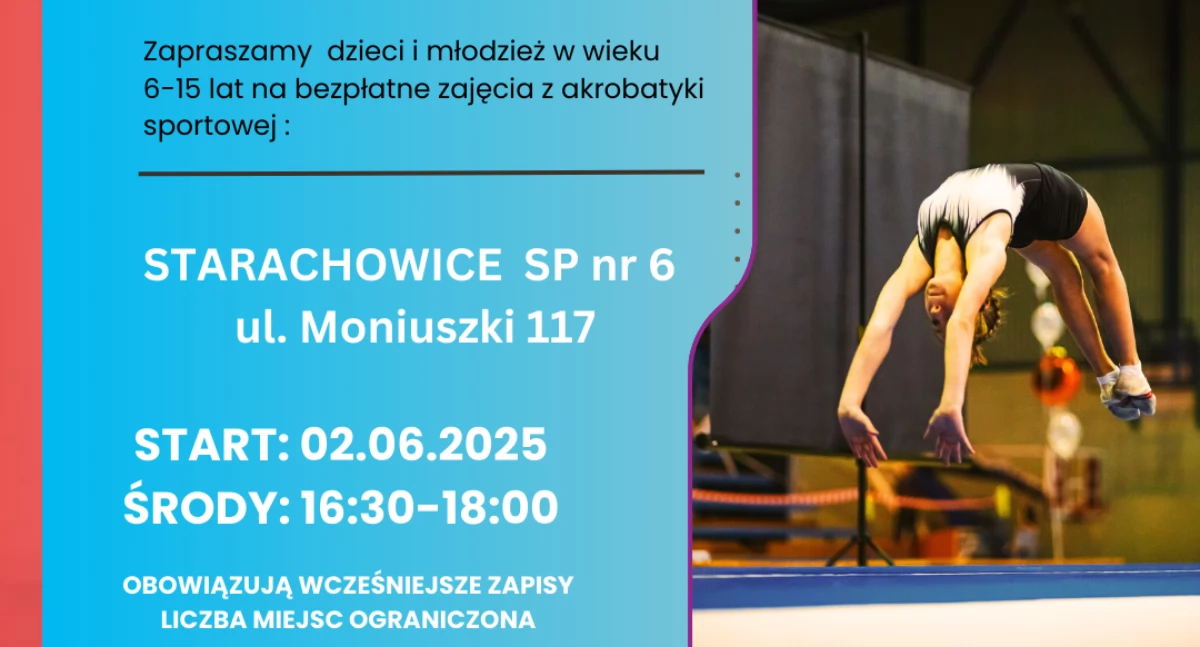 Bezpłatne zajęcia z akrobatyki sportowej