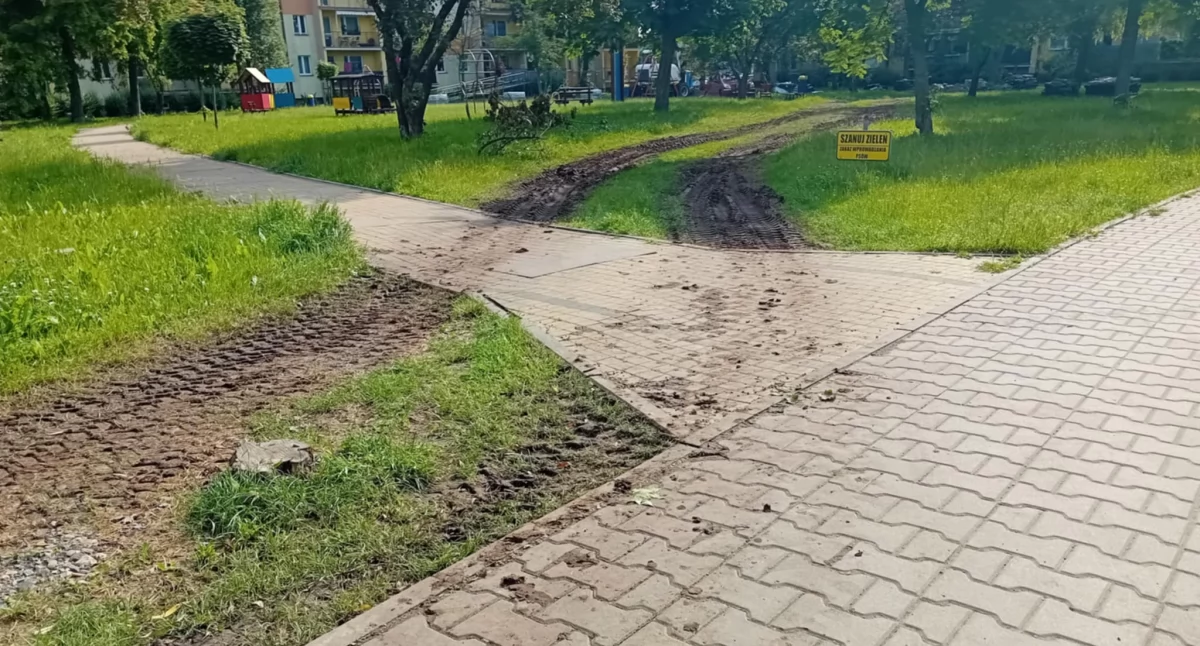 Budowa i zniszczenia na os. Majówka: efekty działań na osiedlowym zieleńcu