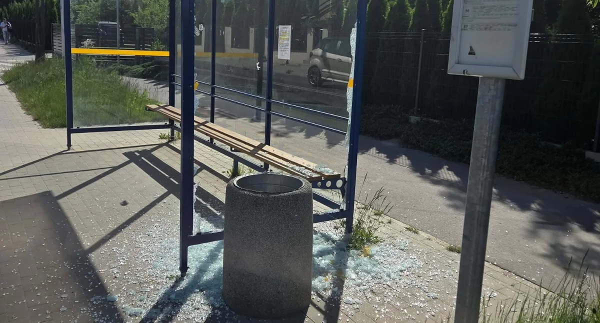 Wandal zdemolował wiatę przystankową. Nie ujdzie mu to płazem!