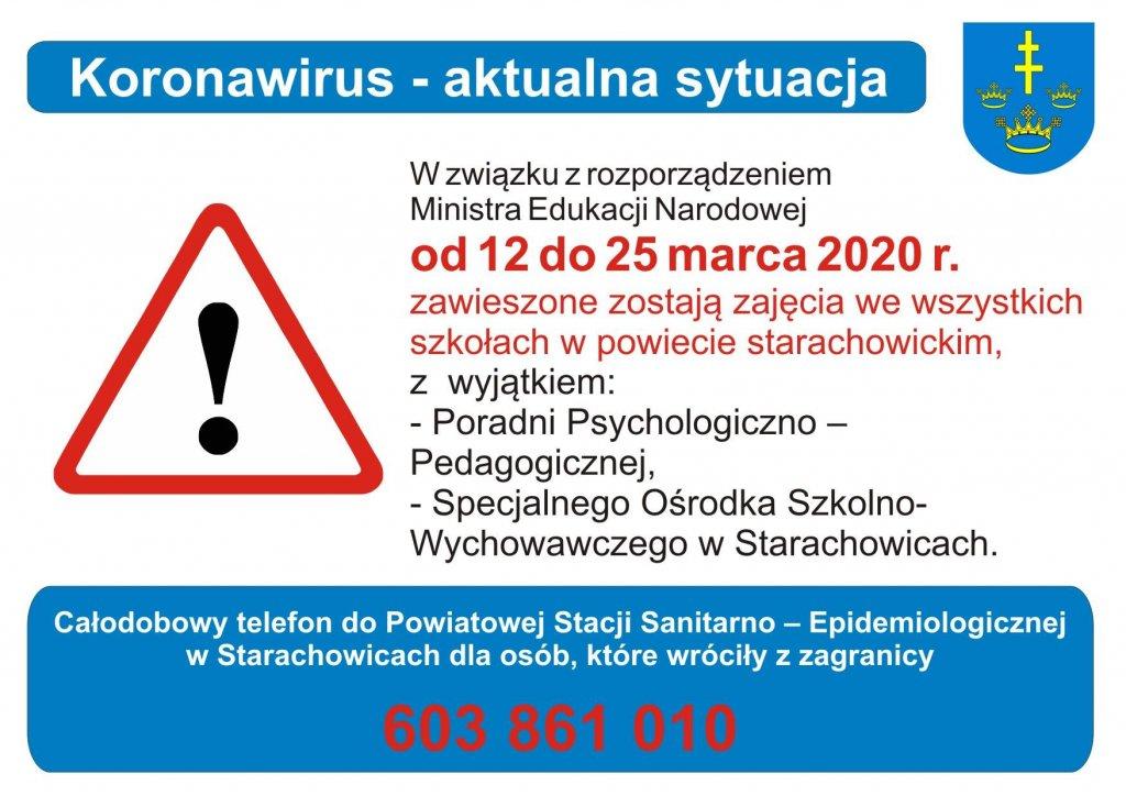 Z OSTATNIEJ CHWILI: Starostwo Powiatowe w Starachowicach reaguje. W związku z aktualną sytuacją epidemiologiczną