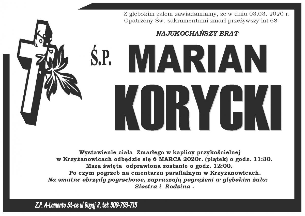 Ś.P. Marian Korycki (nekrolog)