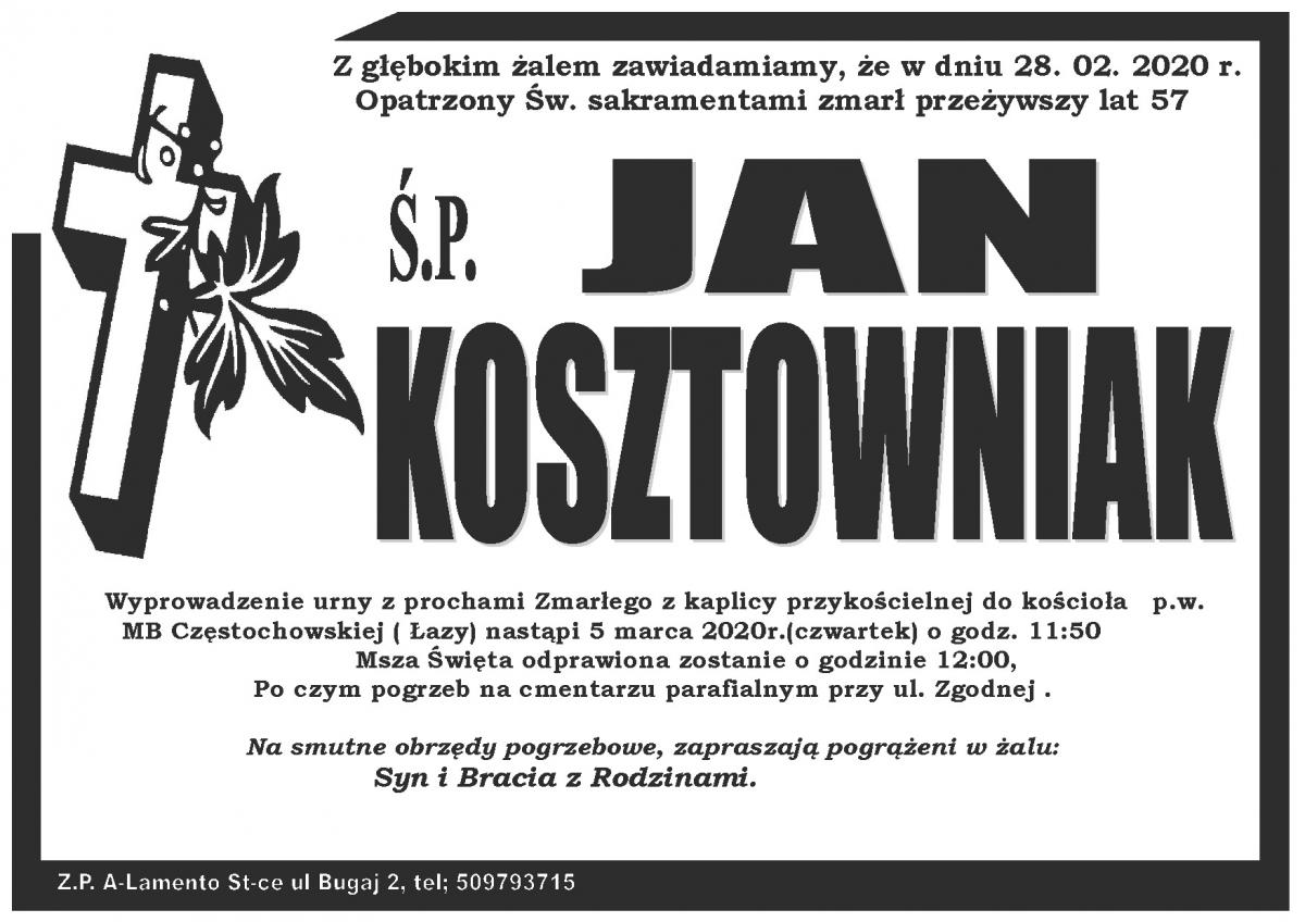 Ś.P. Jan Kosztowniak (nekrolog)