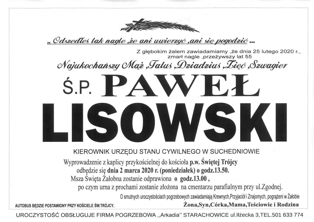 Ś.P. Paweł Lisowski (nekrolog)