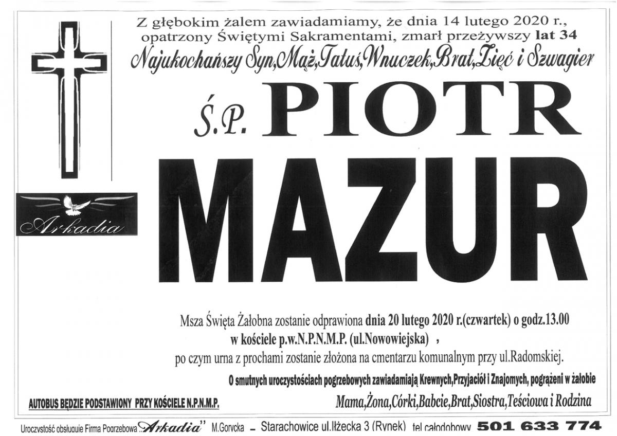 Ś.P. Piotr Mazur (nekrolog)