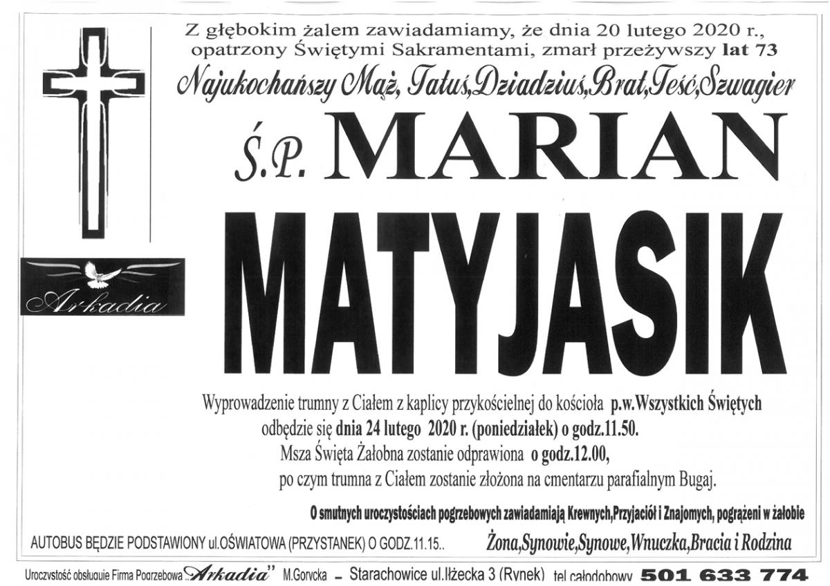 Ś.P. Marian Matyjasik (nekrolog)