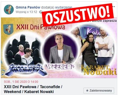 Kto podszywa się pod organizatorów Dni Pawłowa? Gmina dementuje
