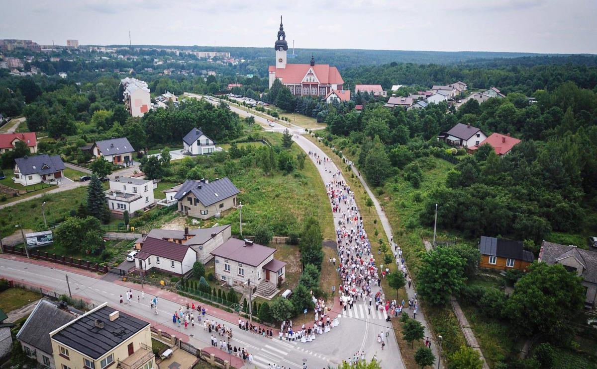 Procesja widziana z nieba