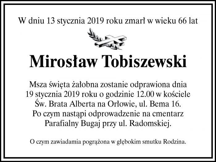 Nie żyje Mirosław Tobiszewski. Pogrzeb w sobotę