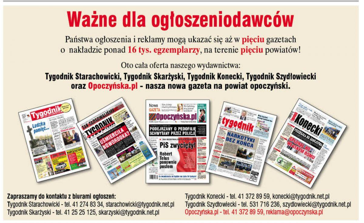 Zapraszamy do reklamy w naszych gazetach