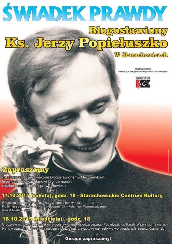 Relikwie księdza Popiełuszki w Starachowicach
