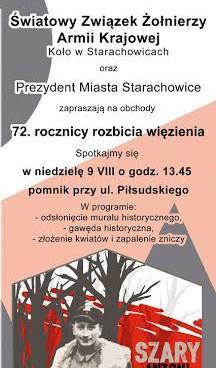 72. rocznica rozbicia więzienia niemieckiego w Starachowicach