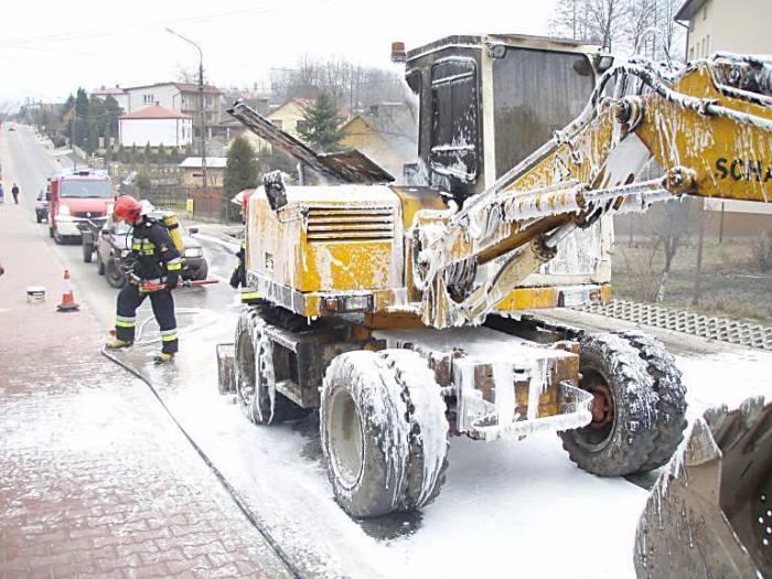 Pożar koparki