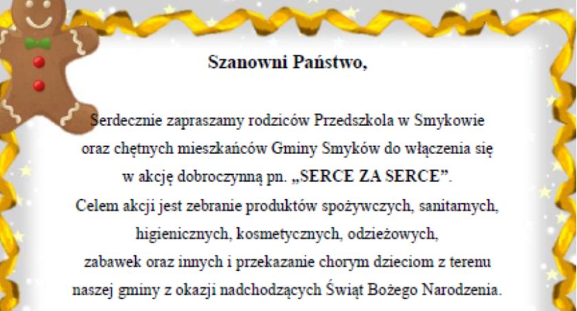 Akcja dobroczynna „Serce za serce”. Pomóż chorym dzieciom w gminie Smyków