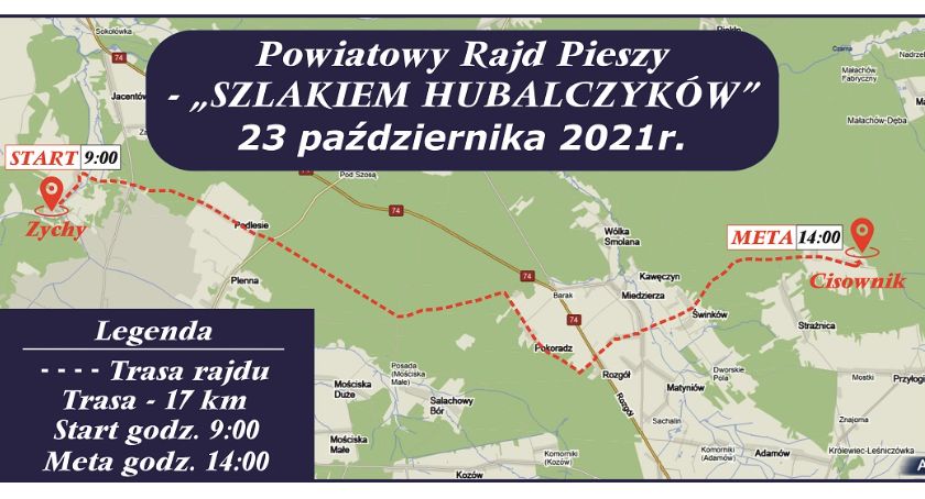 W Zychach rozpocznie się Powiatowy Rajd Pieszy Szlakiem Hubalczyków