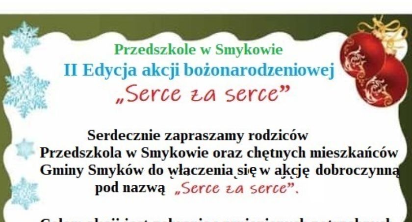 W Przedszkolu w Smykowie przeprowadzą akcję dobroczynną