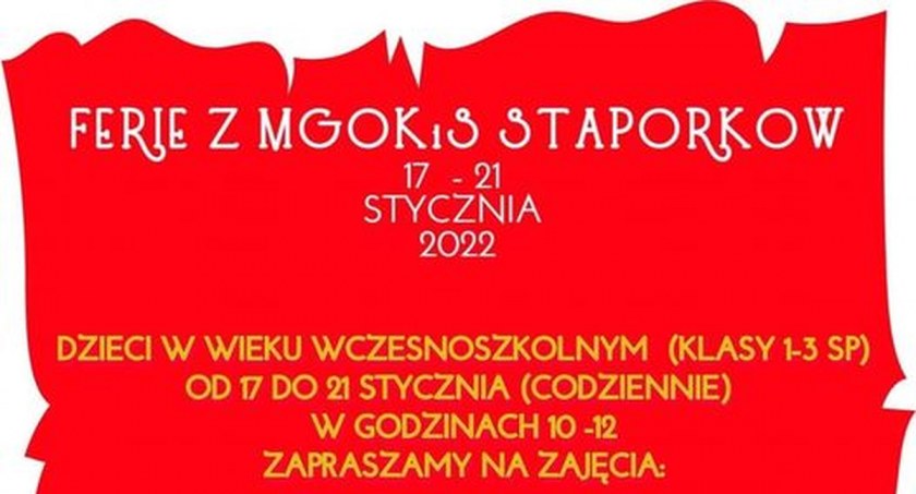 STĄPORKÓW. Ferie z Domem Kultury. Trwają zapisy