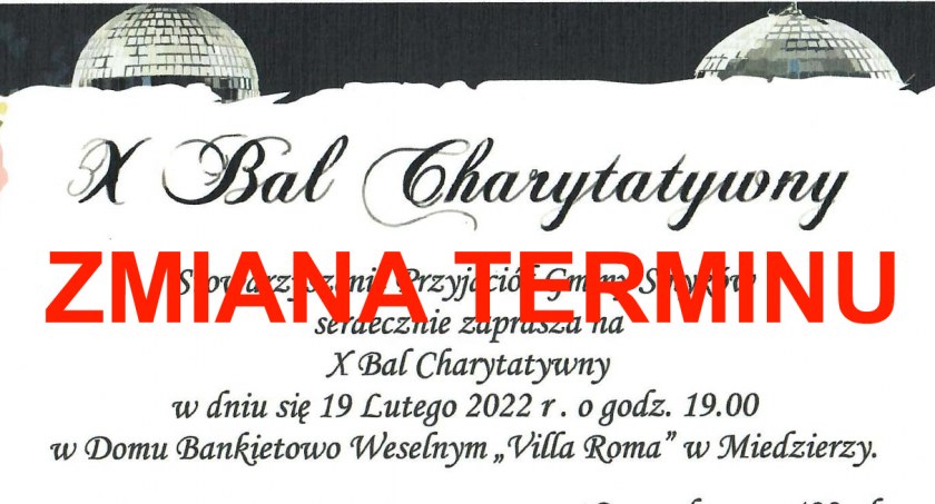 MIEDZIERZA. Zmiana terminu X Balu Charytatywnego