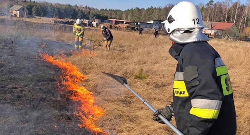 W Dębie-Kolonii mężczyzna zapalił ognisko, zajęła się sucha trawa