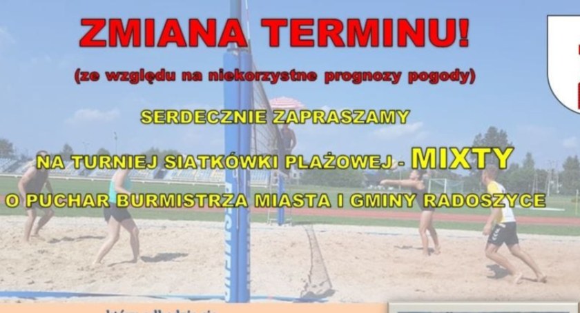 RADOSZYCE. Zmiana terminu turnieju siatkówki plażowej mikstów