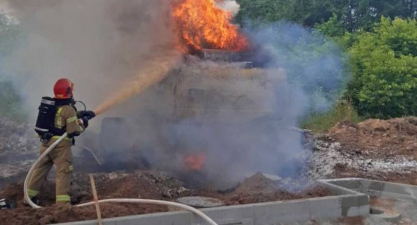 Pożar na budowie w Kornicy!
