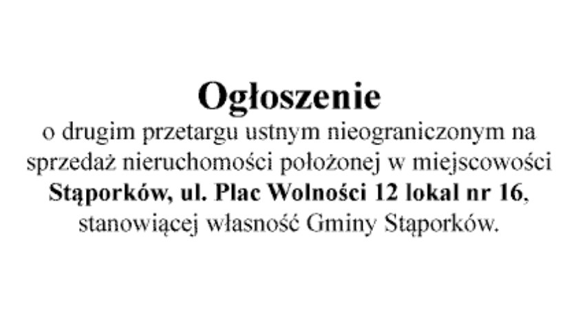 Gmina Stąporków - ogłoszenie o przetargu 