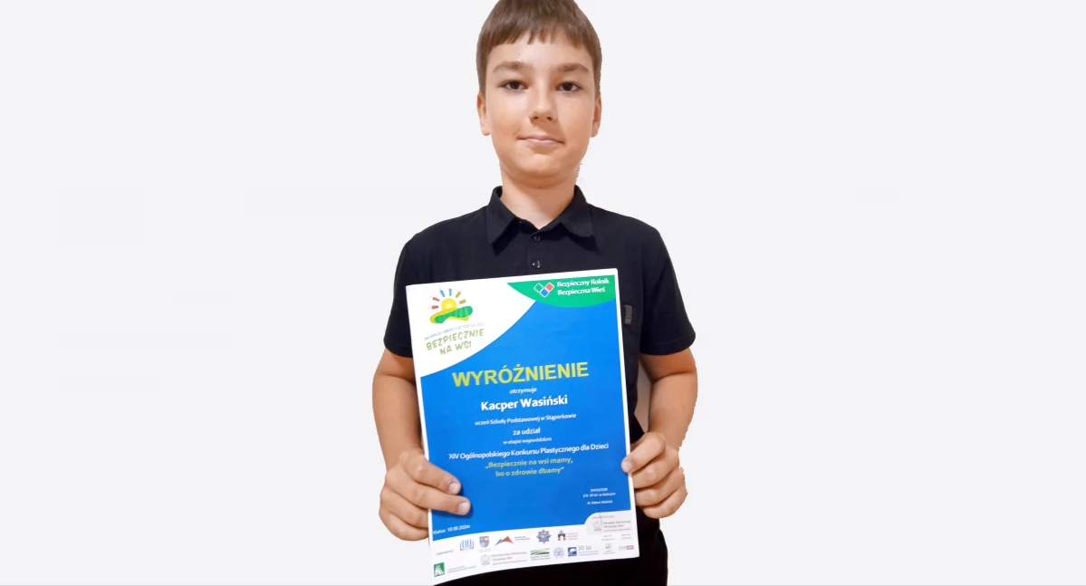Konkurs plastyczny KRUS rozstrzygnięty. Uczeń stąporkowskiej Jedynki wśród wyróżnionych