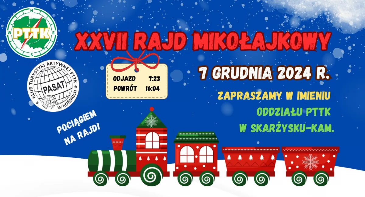 KOŃSKIE - SKARŻYSKO-KAMIENNA. Na XXVII Rajd Mikołajkowy dotrą z Końskich pociągiem