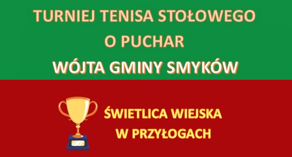 Zapraszają na Turniej Tenisa Stołowego o Puchar Wójta Gminy Smyków. Zapisy już trwają!