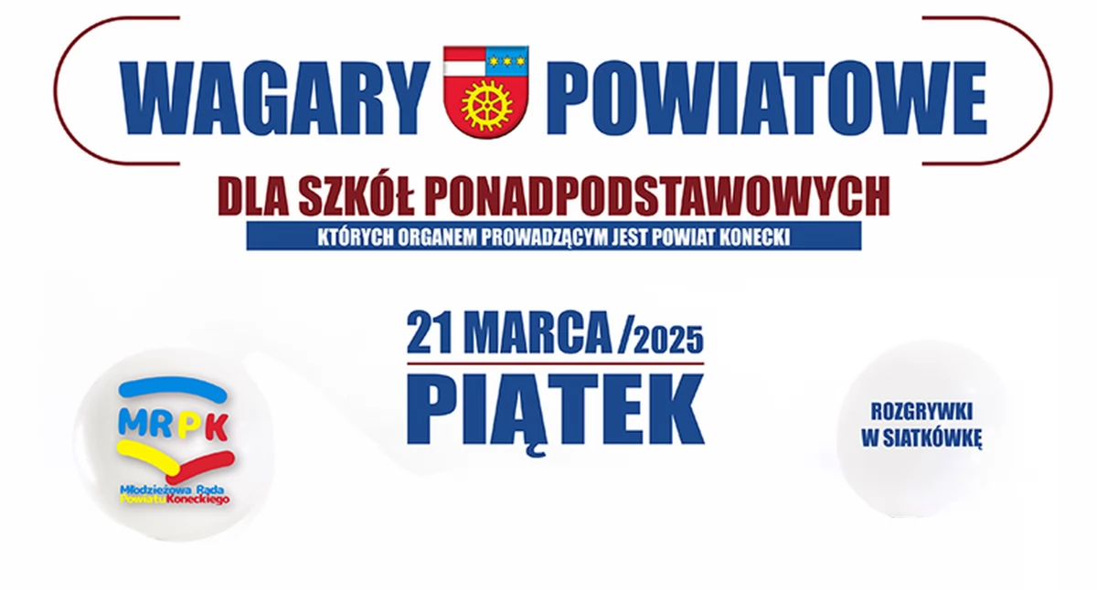 Zapraszają na I Turniej Piłki Siatkowej o Puchar Przewodniczącego Młodzieżowej Rady Powiatu Koneckiego