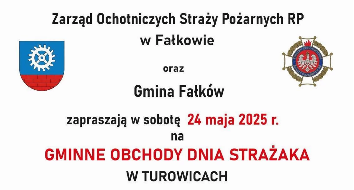 GMINA FAŁKÓW. Zapraszają do Turowic na Gminne Obchody Dnia Strażaka