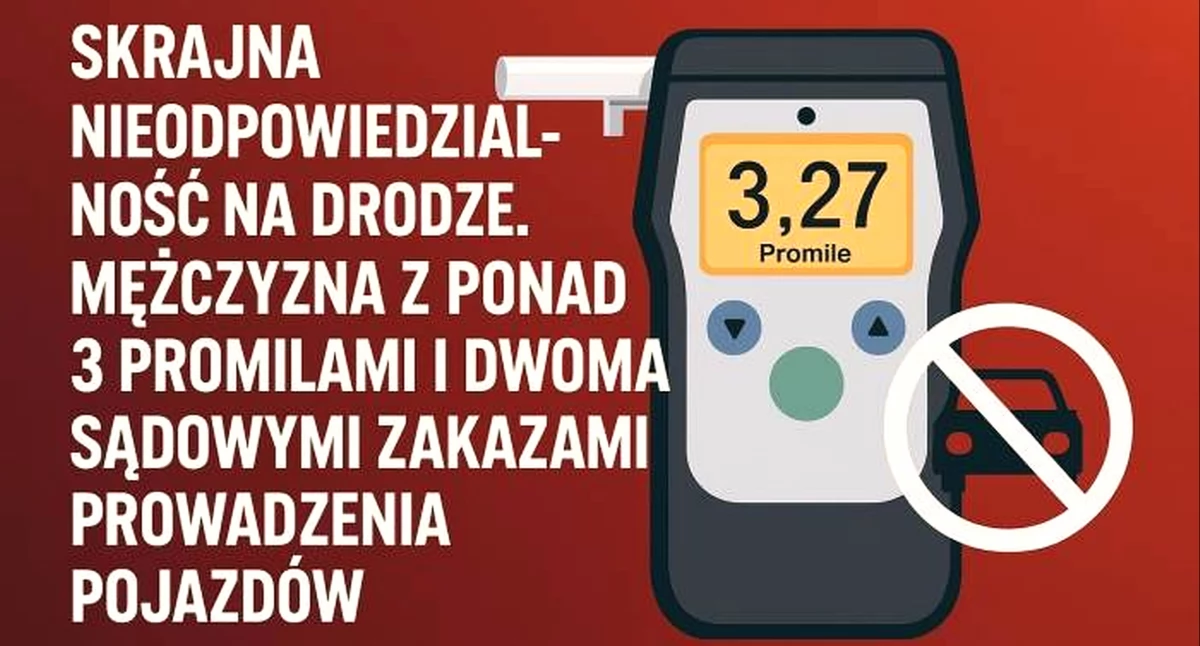 SMYKÓW. Szalony kierowca zatrzymany. W sztok pijany z sądowymi zakazami!