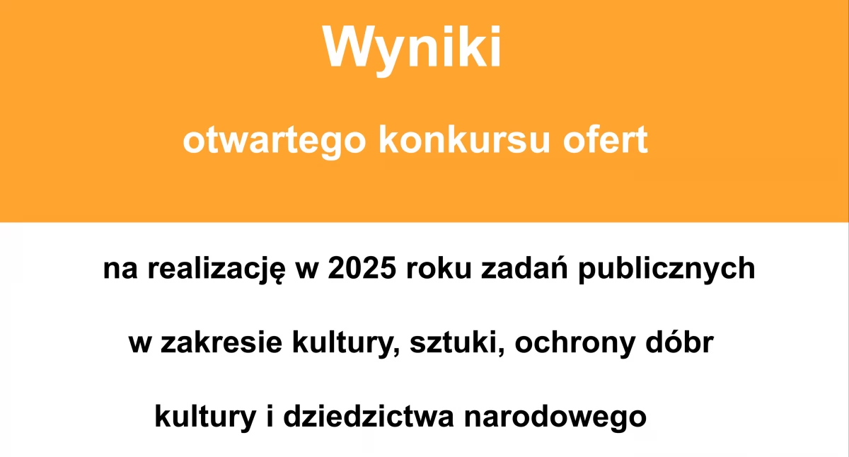GMINA KOŃSKIE. Wyniki otwartego konkursu ofert na realizację w 2025 roku zadań publicznych w zakresie kultury, sztuki, ochrony dóbr kultury i dziedzictwa narodowego