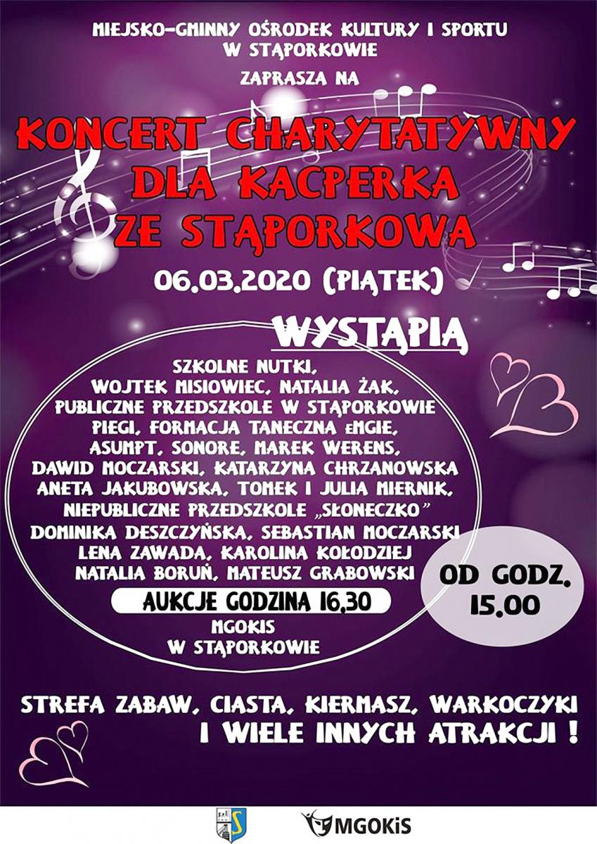 Koncert Charytatywny dla Kacperka ze Stąporkowa